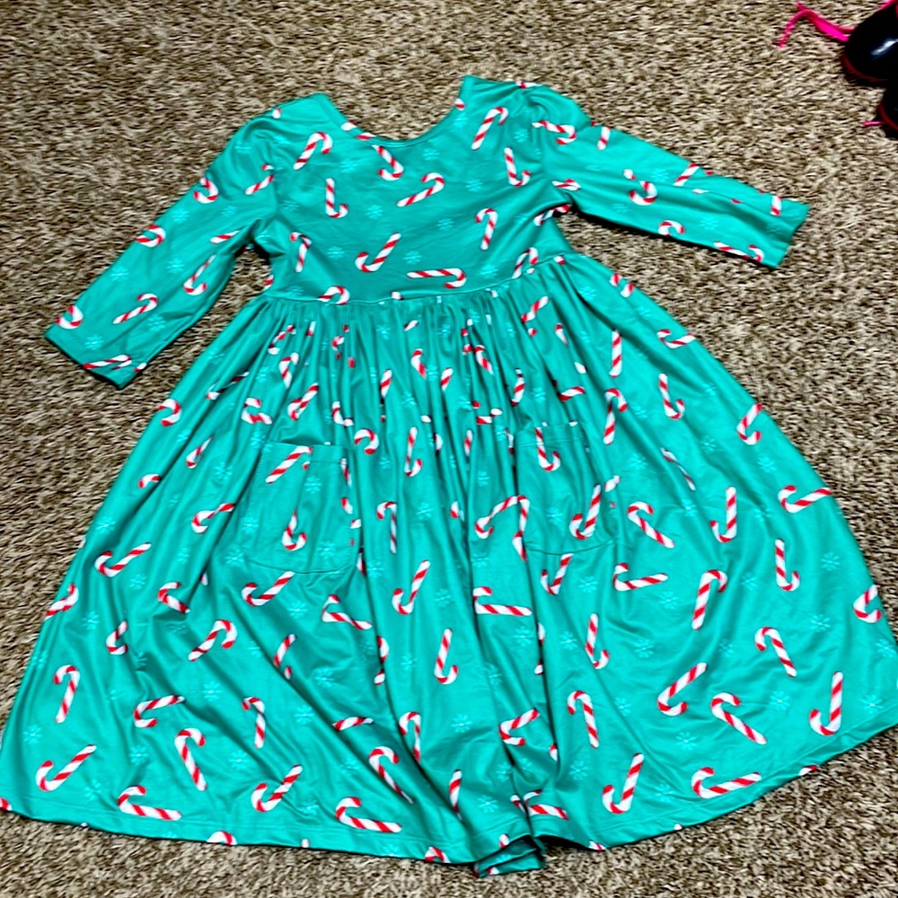 Teal candy cane dress